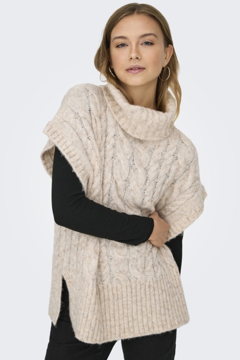 Only beige dames trui | Model vooraanzicht
