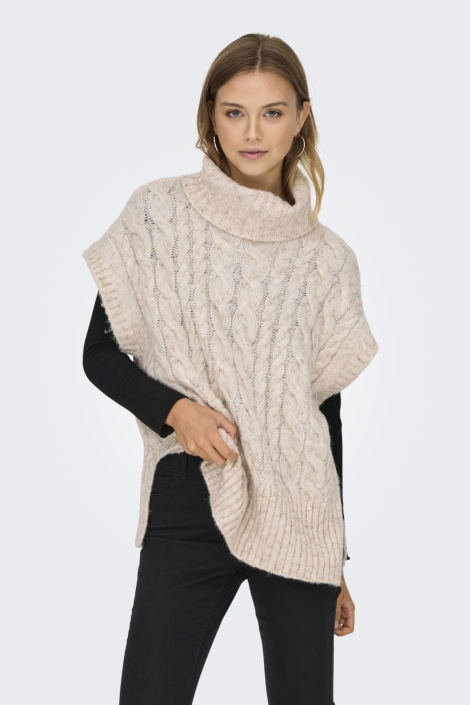 Only beige dames trui | Model vooraanzicht