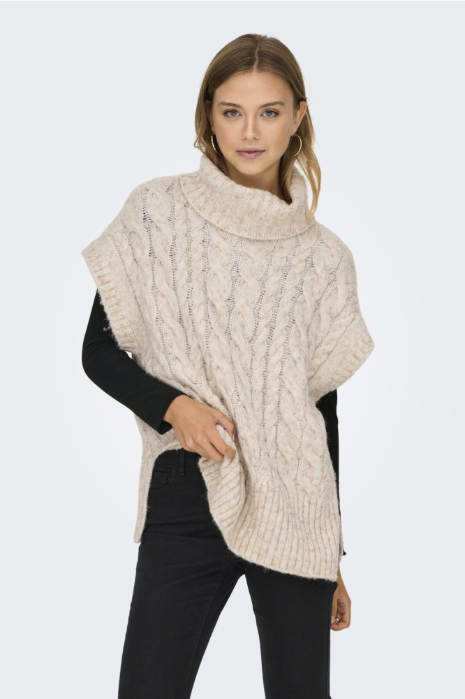 Only beige dames trui | Model vooraanzicht