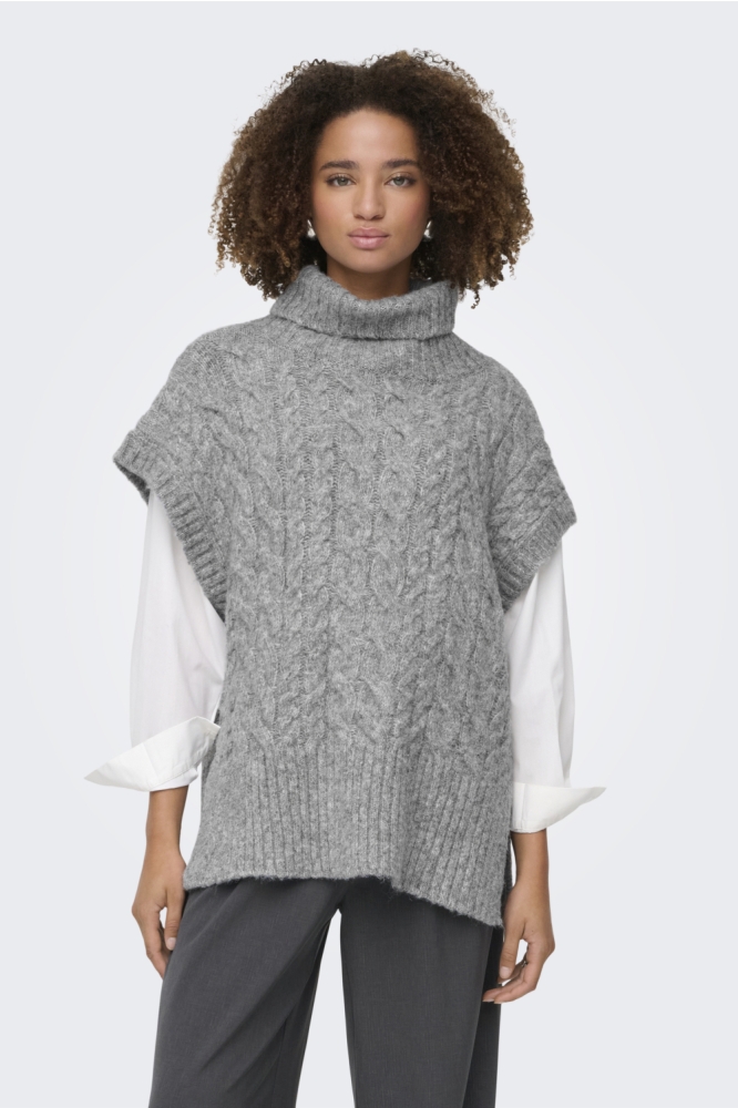 Only grijze dames trui | Model vooraanzicht