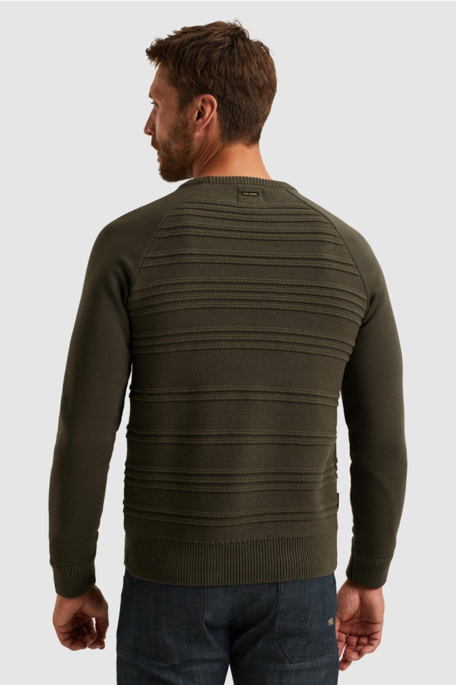 PME legend groene heren trui | Model achteraanzicht