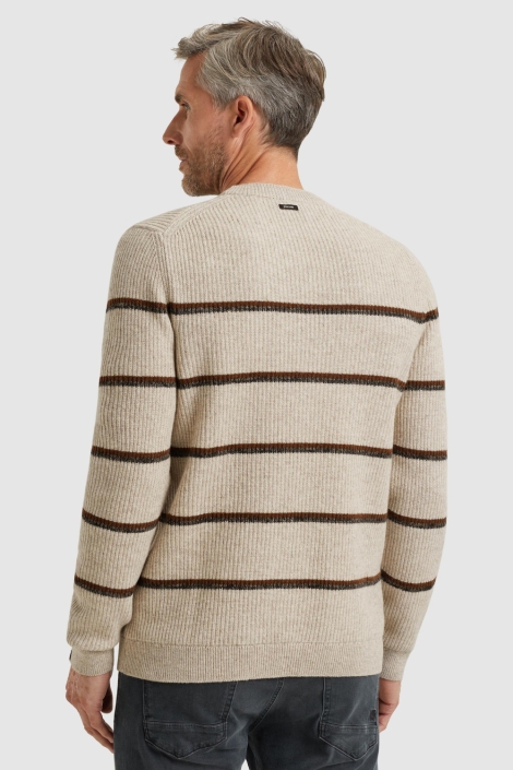 Vanguard beige heren trui | Model achteraanzicht