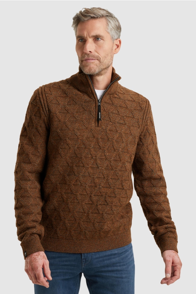 Vanguard bronzen heren trui | Model vooraanzicht