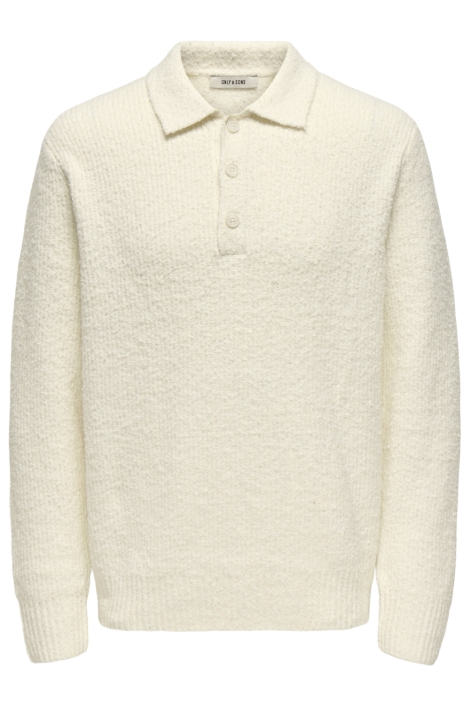 Only & Sons beige heren polo | Vooraanzicht