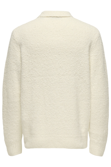 Only & Sons beige heren polo | Achteraanzicht