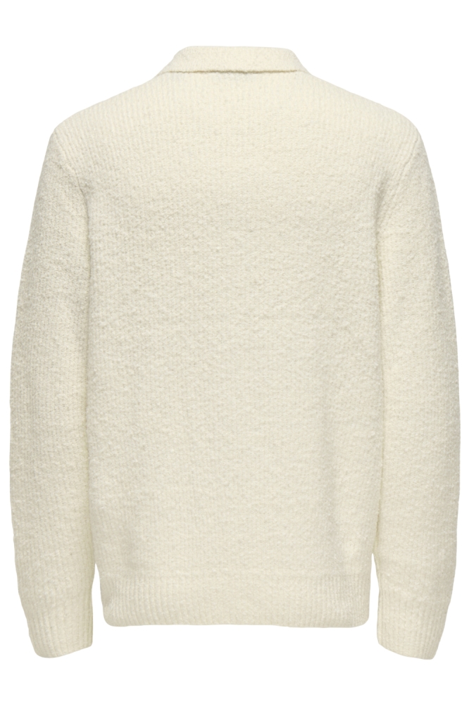 Only & Sons beige heren polo | Achteraanzicht