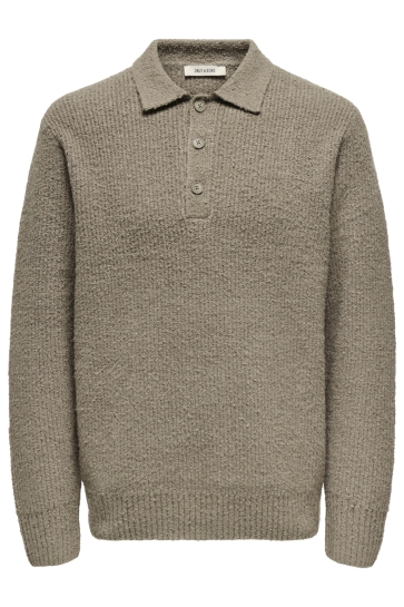 Only & Sons onsdale rlx ls polo knit noos Taupe