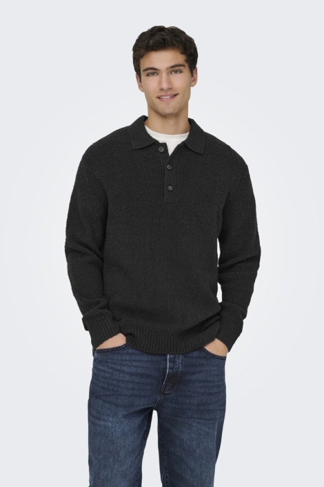 Only & Sons zwarte heren polo | Model