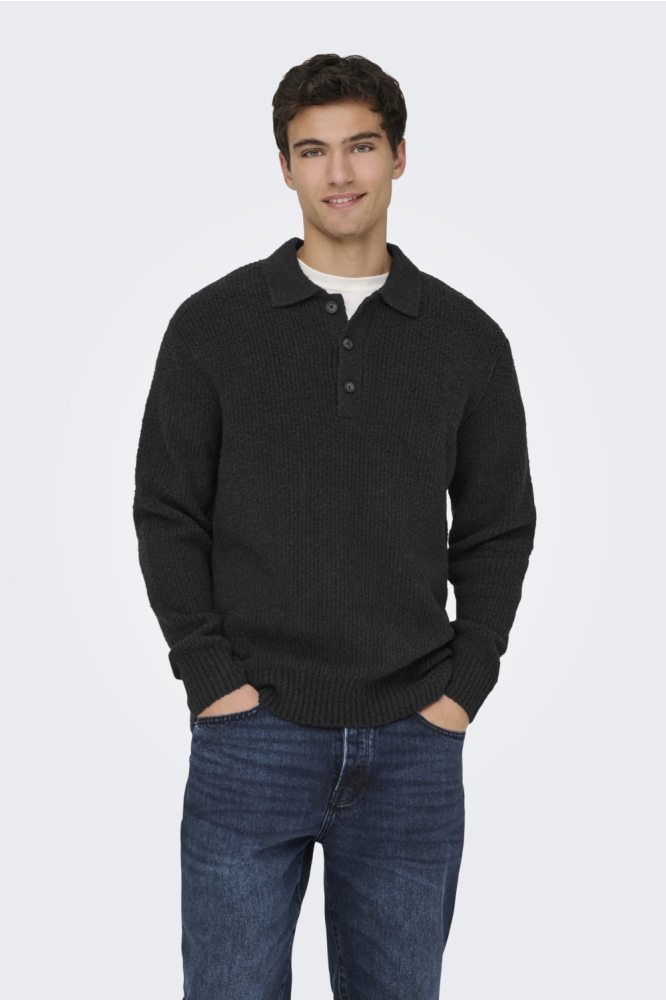 Only & Sons zwarte heren polo | Model