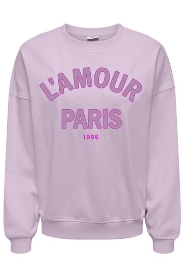 Jacqueline de Yong Trui JDYMESA LIFE L/S O-NK EMB SWEAT JRS 15370526 WINSOME ORCHID/LAMOUR PAR
