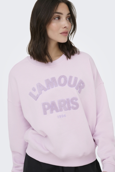 Jacqueline de Yong roze dames sweater | Close up