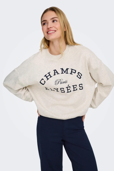 Jacqueline de Yong jdymesa life l/s o-nk emb sweat jrs Beige