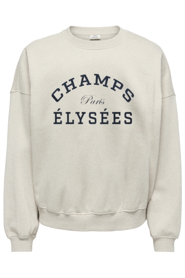 Jacqueline de Yong Trui JDYMESA LIFE L/S O-NK EMB SWEAT JRS 15370526 OATMEAL/SKY CAPTAIN
