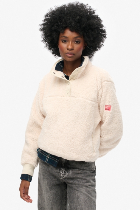 Superdry witte dames trui | Model vooraanzicht