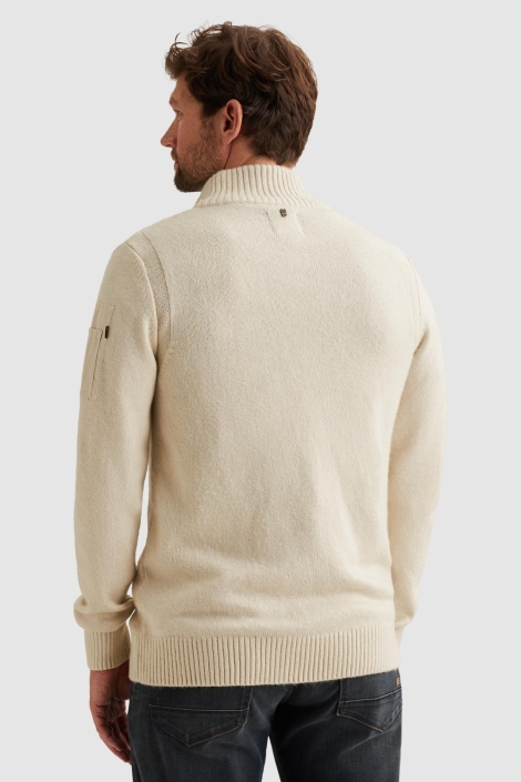 PME legend beige heren trui | Model achteraanzicht