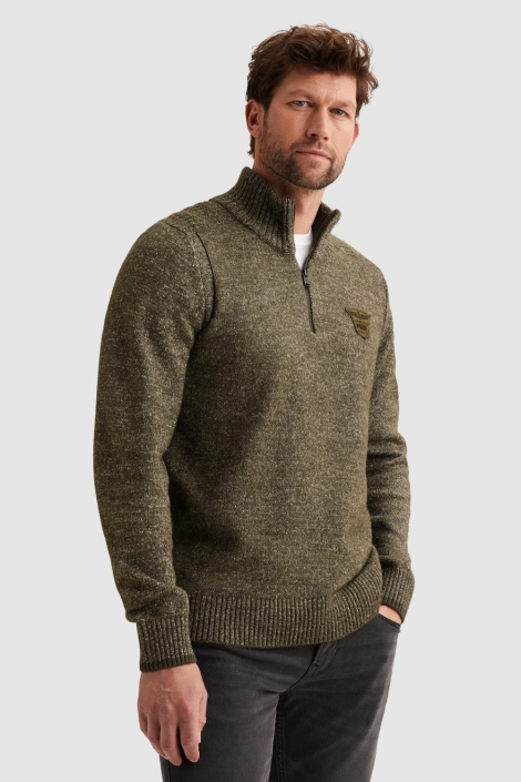 PME legend groene heren trui | Model zijaanzicht
