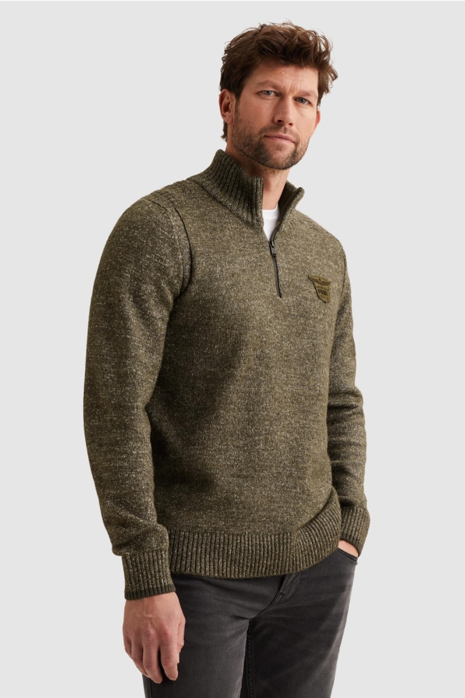 PME legend groene heren trui | Model zijaanzicht