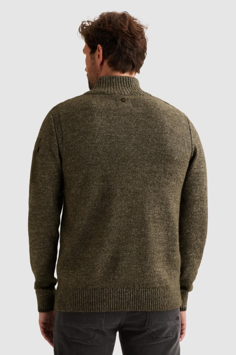 PME legend groene heren trui | Model achteraanzicht