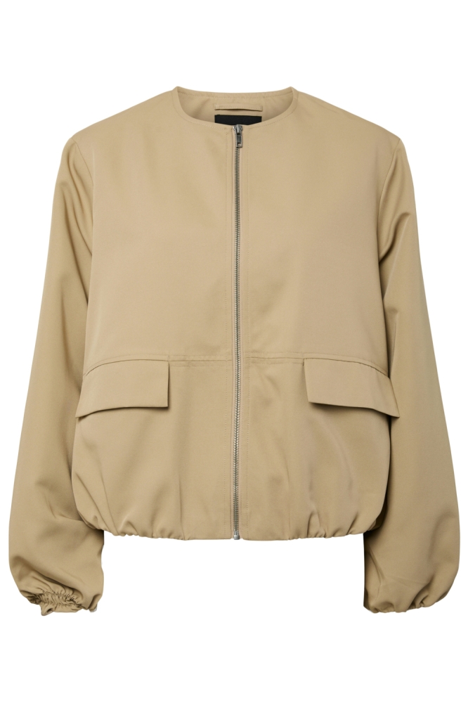 Pieces beige dames jas | Vooraanzicht