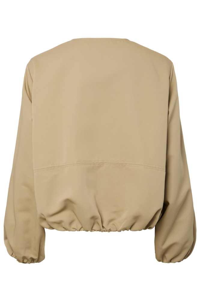 Pieces beige dames jas | Achteraanzicht