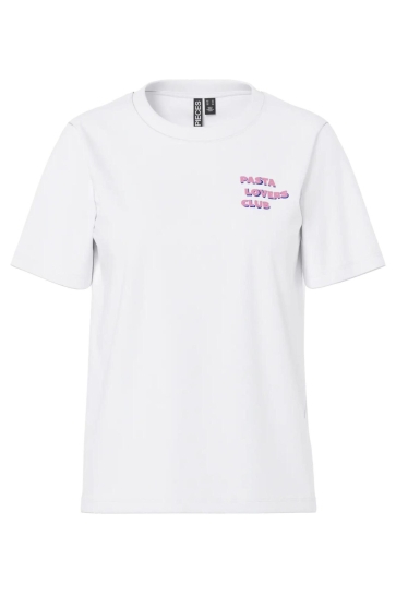 Pieces T-shirt PCBUDDY SS PRINTED T-SHIRT JRS BC 17163107 Bright White/Pasta