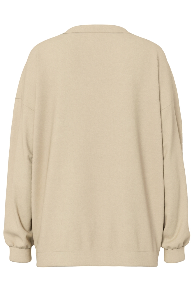 Pieces beige dames sweater | Achteraanzicht
