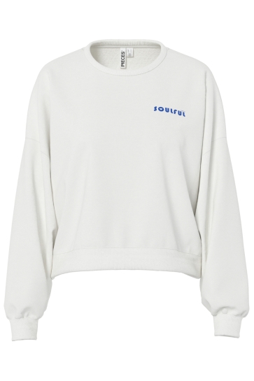 Pieces PCFANIE LS SWEAT JRS BC 17166182 CLOUD DANCER/SOULFULL