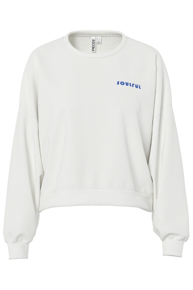 Pieces witte dames sweater | Vooraanzicht