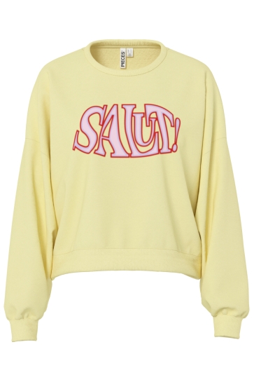 Pieces PCFANIE LS SWEAT JRS BC 17166182 FRENCH VANILLA/SALUT