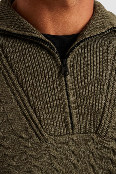 Cast Iron groene heren trui | Close up