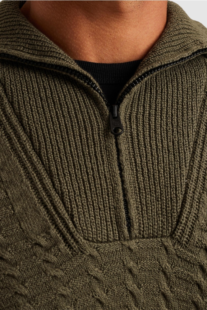 Cast Iron groene heren trui | Close up