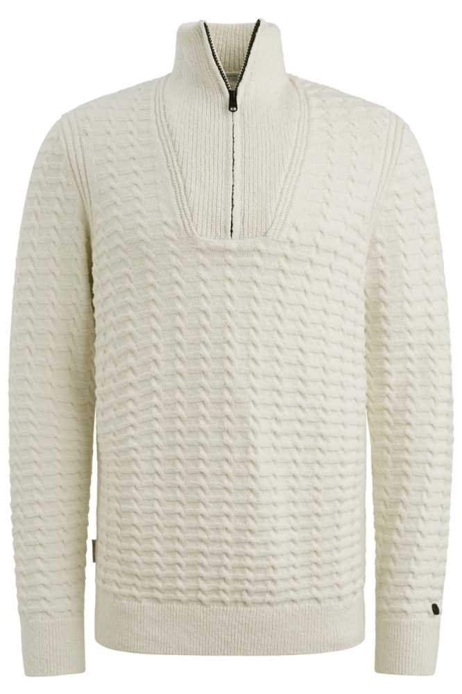 Cast Iron ecru heren trui | Vooraanzicht