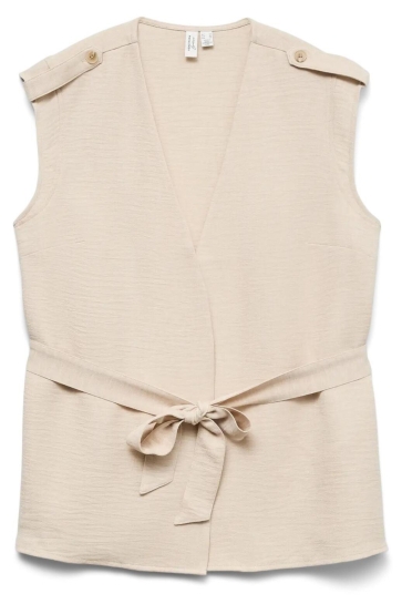 Vero Moda Gilet VMKAYLIE S/L VEST WVN BTQ 10346062 OATMEAL