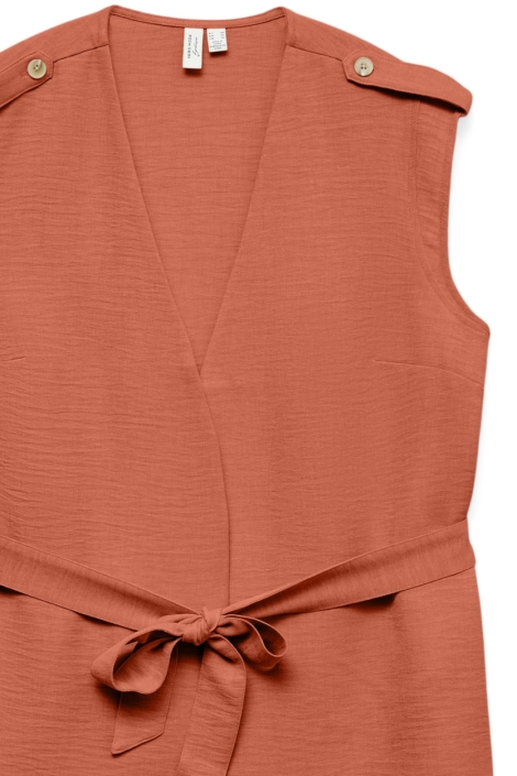 Vero Moda oranje dames gilet | Close up