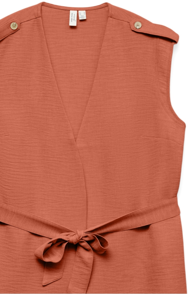 Vero Moda oranje dames gilet | Close up