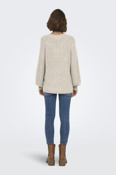 Only beige dames trui | Model achteraanzicht