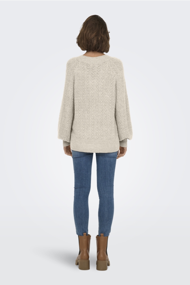 Only beige dames trui | Model achteraanzicht