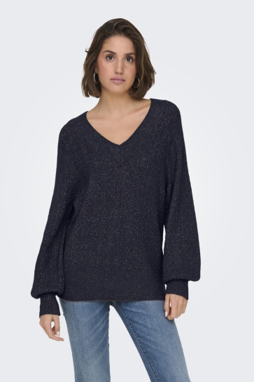 Only ONLLUCILLA LS GLITTER V-NECK KNT 15324276 NIGHT SKY/DTM GLITTER
