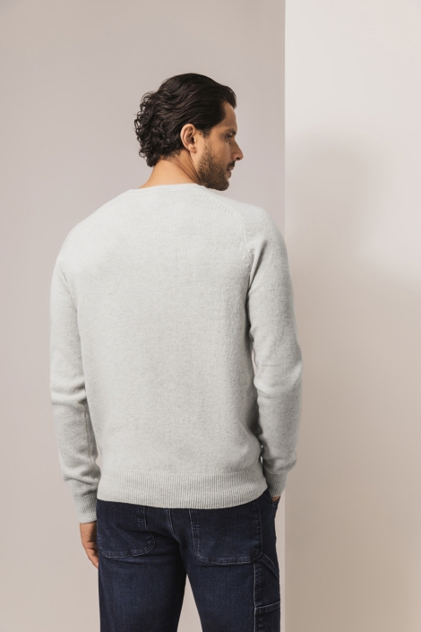 State of Art beige heren trui | Model achteraanzicht