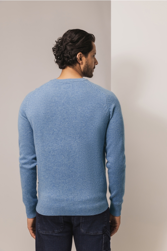 State of Art blauwe heren trui | Model achteraanzicht