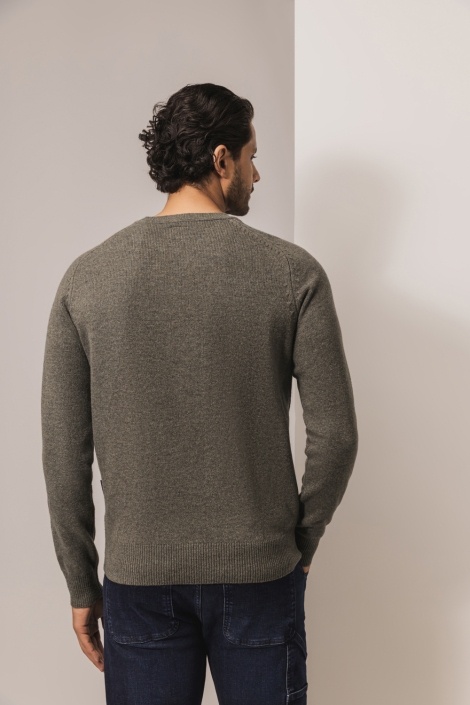 State of Art bruine heren trui | Model achteraanzicht