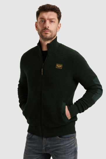 PME legend zip jacket texture yarn Groen