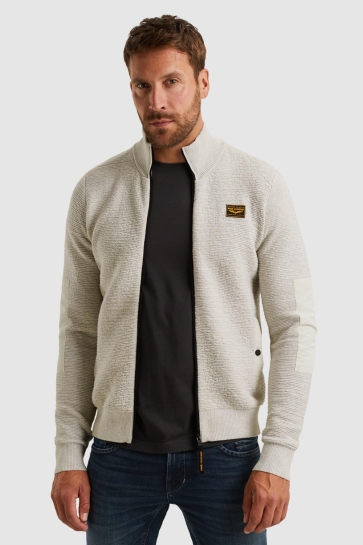 PME legend zip jacket texture yarn Grijs