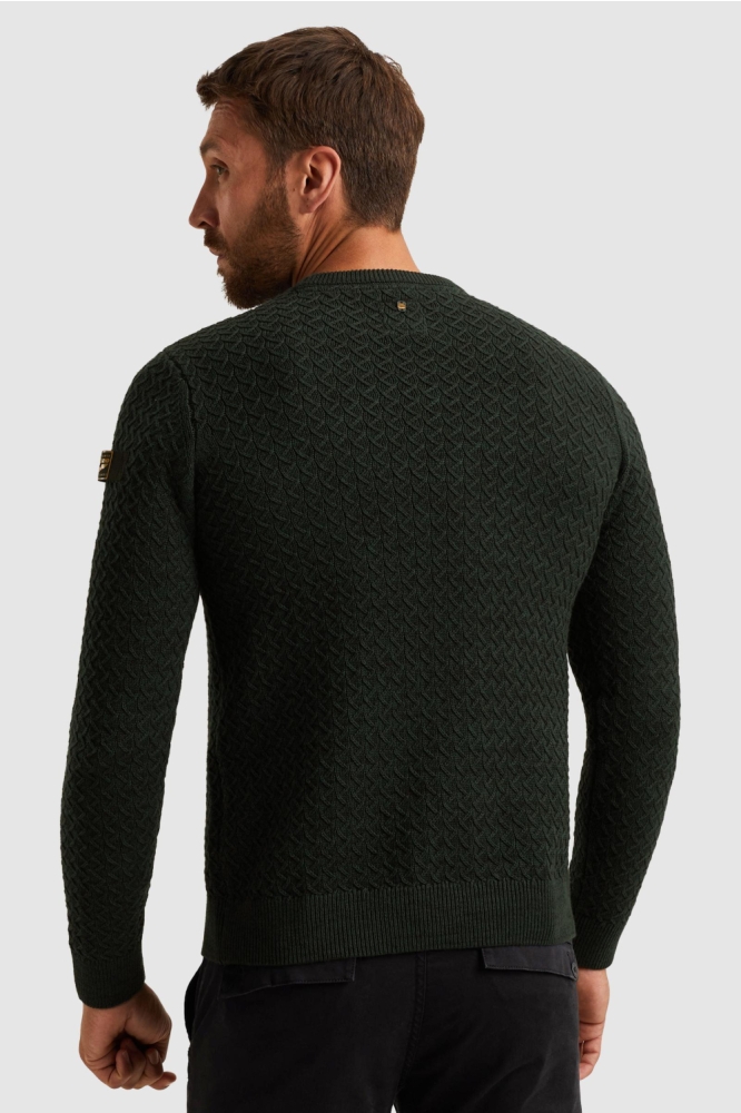 PME legend groene heren trui | Model achteraanzicht