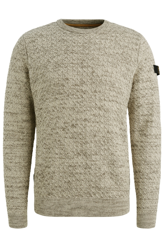 PME legend beige heren trui | Vooraanzicht