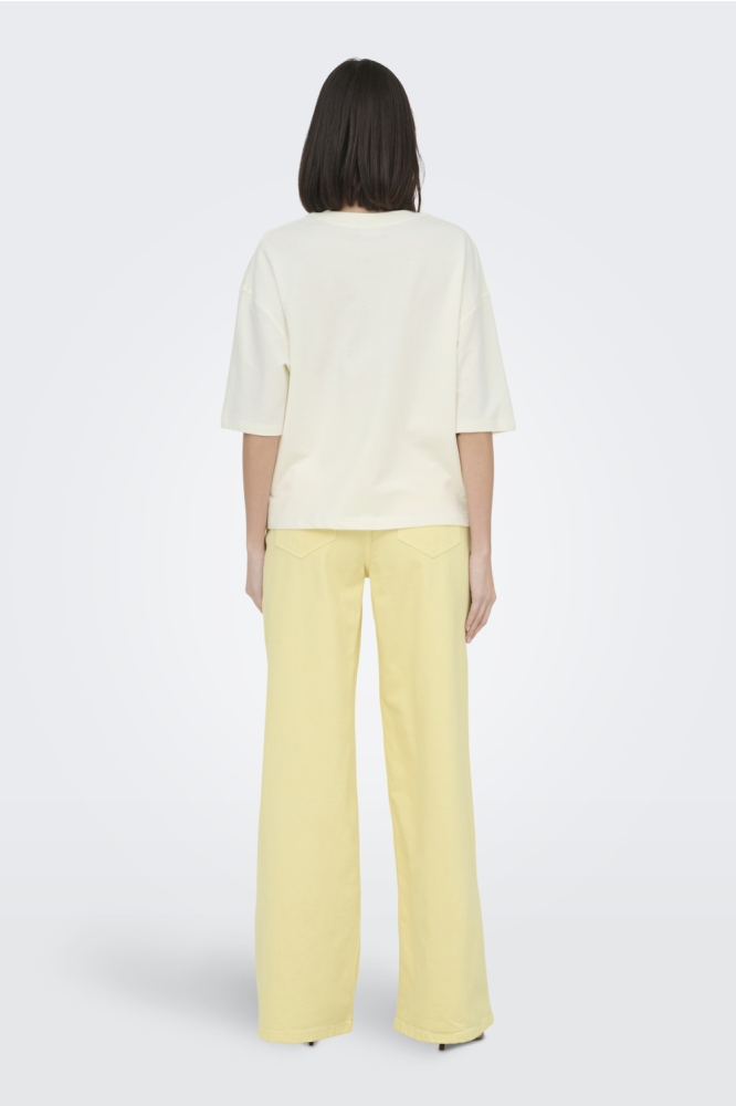 Jacqueline de Yong witte dames t-shirt | Model achteraanzicht