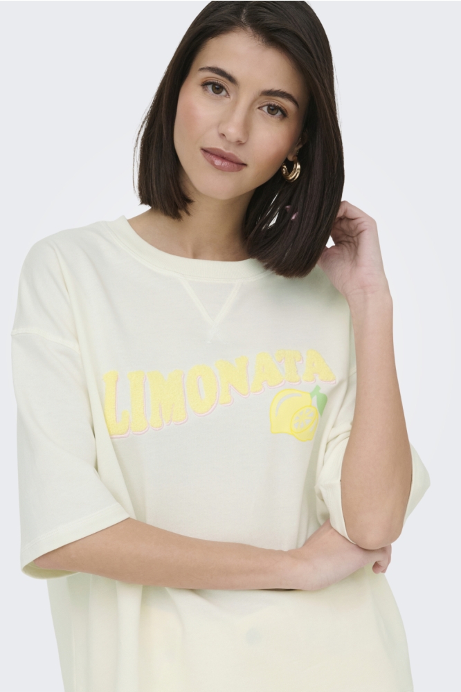 Jacqueline de Yong witte dames t-shirt | Vooraanzicht