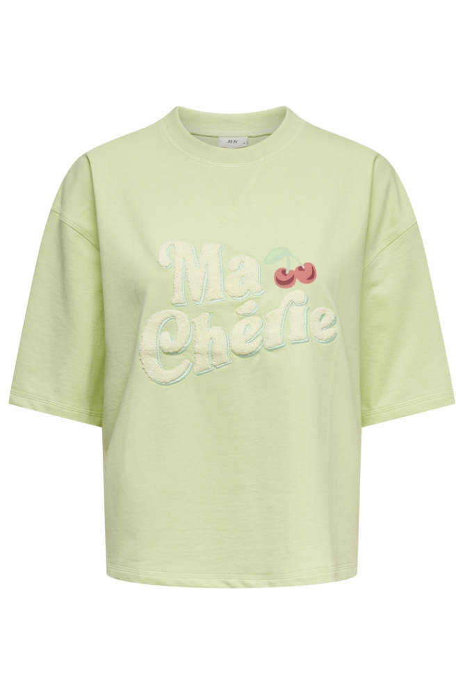 Jacqueline de Yong groene dames t-shirt | Vooraanzicht