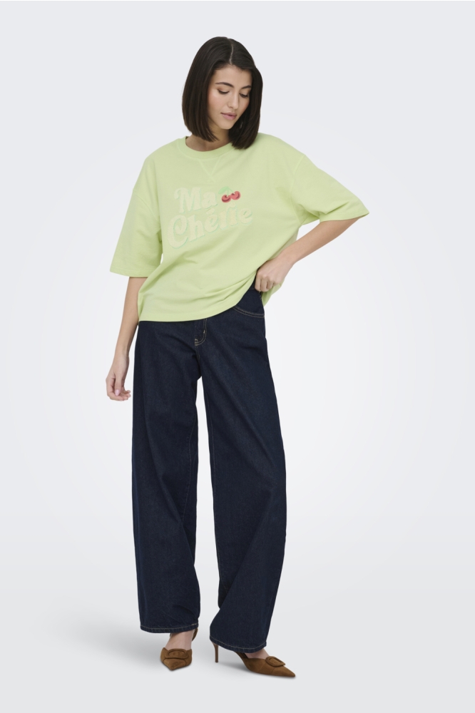 Jacqueline de Yong groene dames t-shirt | Model