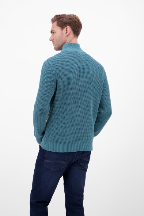 Lerros blauwe heren trui | Model achteraanzicht